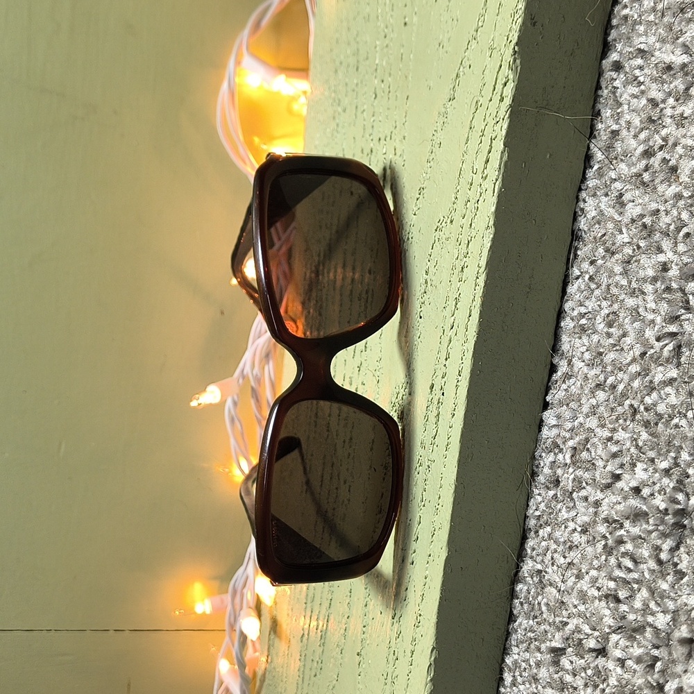Women's Burberry Brown & Silver Pattern Embossed Sunglasses with Checkered Case - Picture 11 of 17